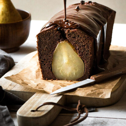 Cake poire chocolat ganache coulante - Lilie Bakery
