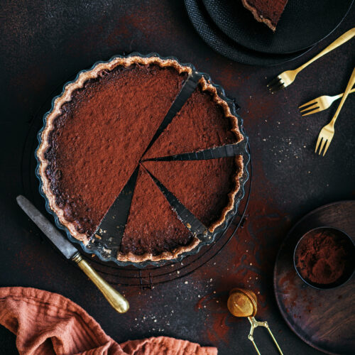 Tarte crémeuse chocolat sarrasin - Lilie Bakery
