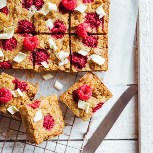 Blondie framboises chocolat blanc - Lilie Bakery