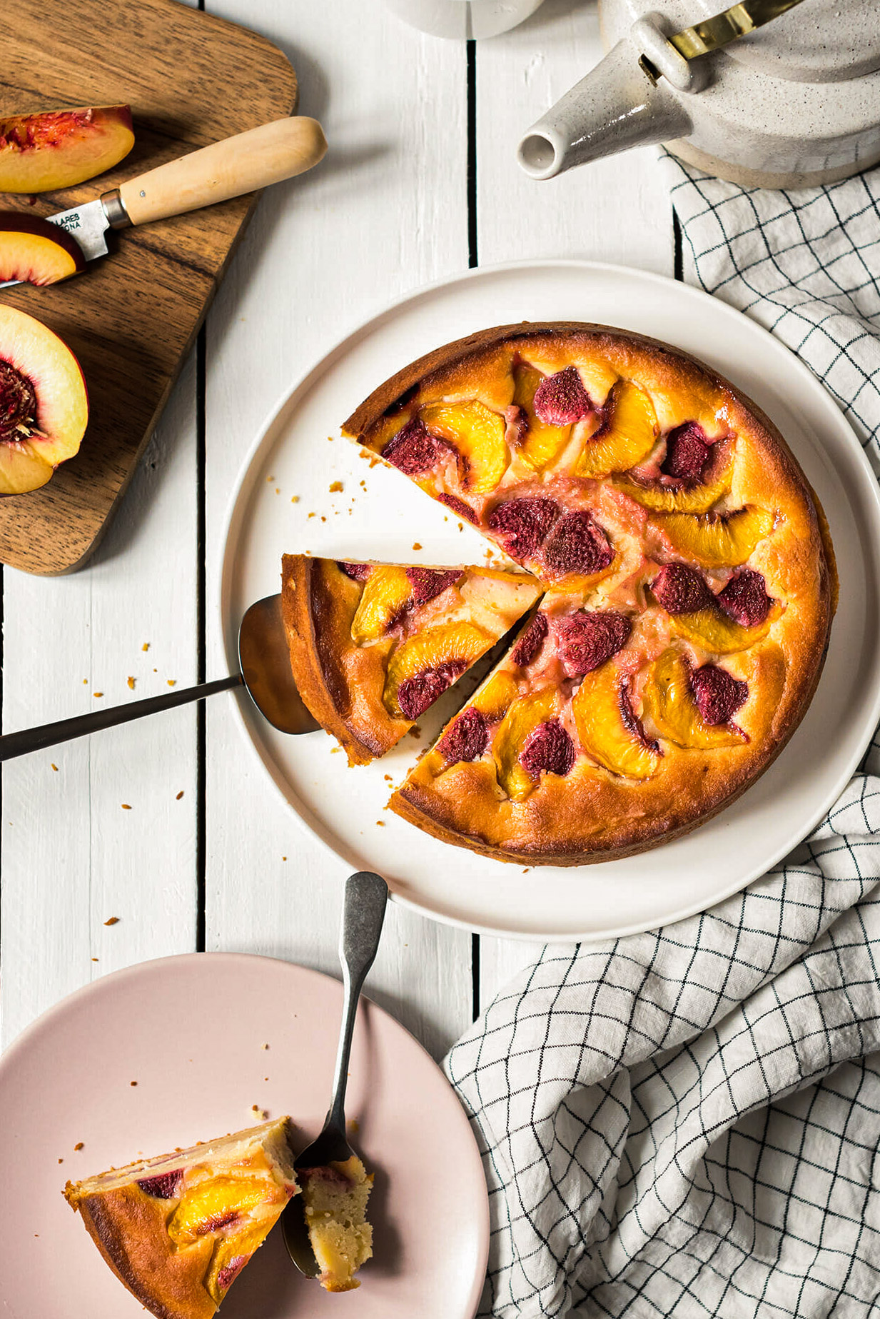 Gâteau pêche recette - Lilie Bakery