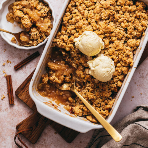 Crumble pomme cannelle glace vanille - Lilie Bakery