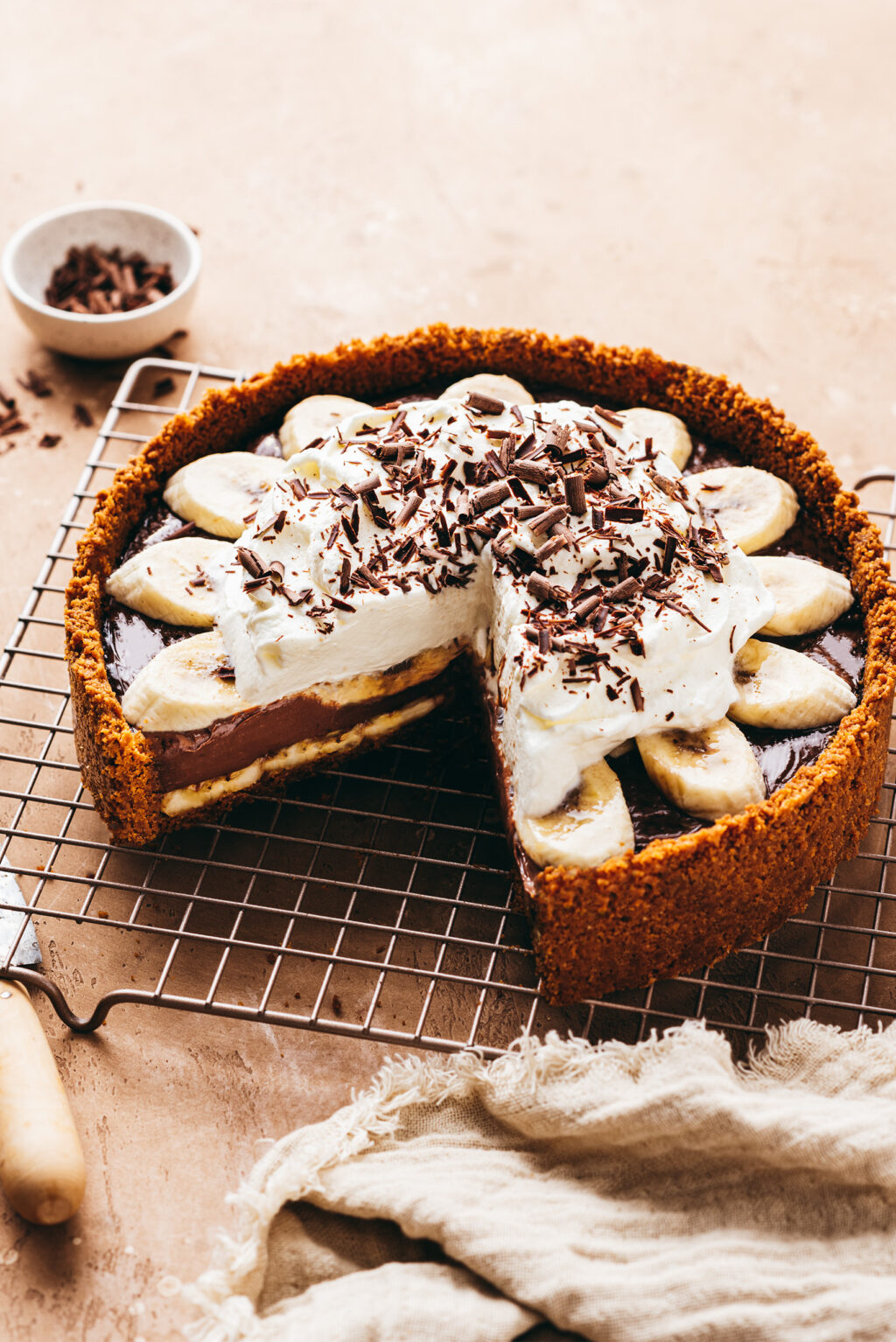 Chocolate speculoos banana tart recipe - Lilie Bakery