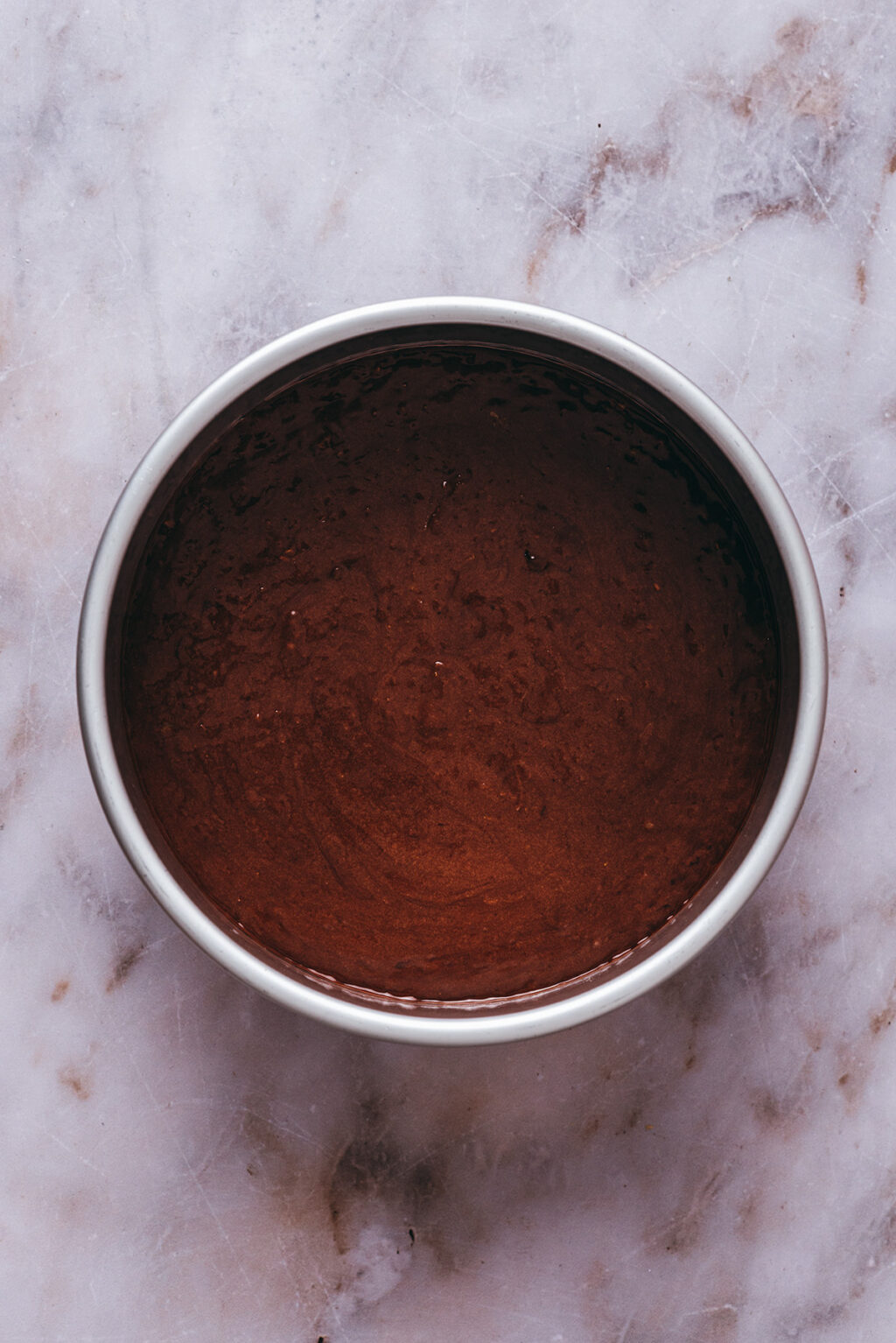 Chocolate zucchini cake batter - Lilie Bakery
