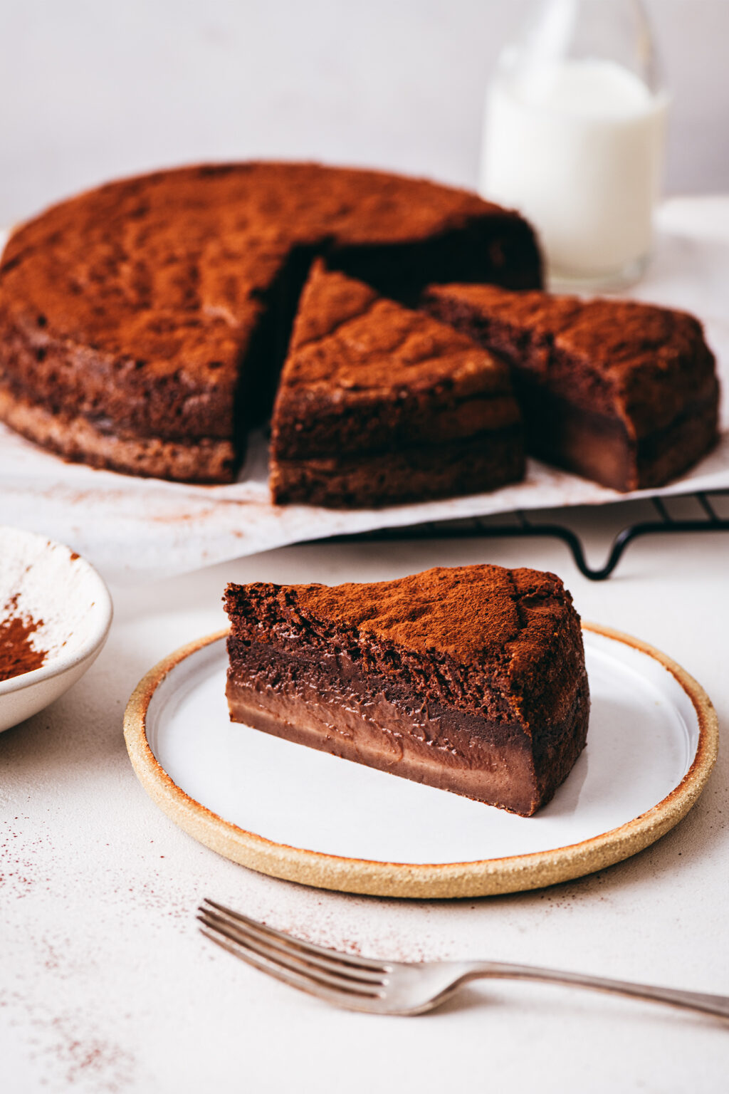 Easy chocolate magic cake - Lilie Bakery