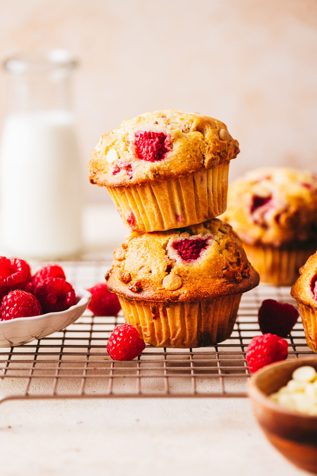 Muffins framboise chocolat blanc recette - Lilie Bakery