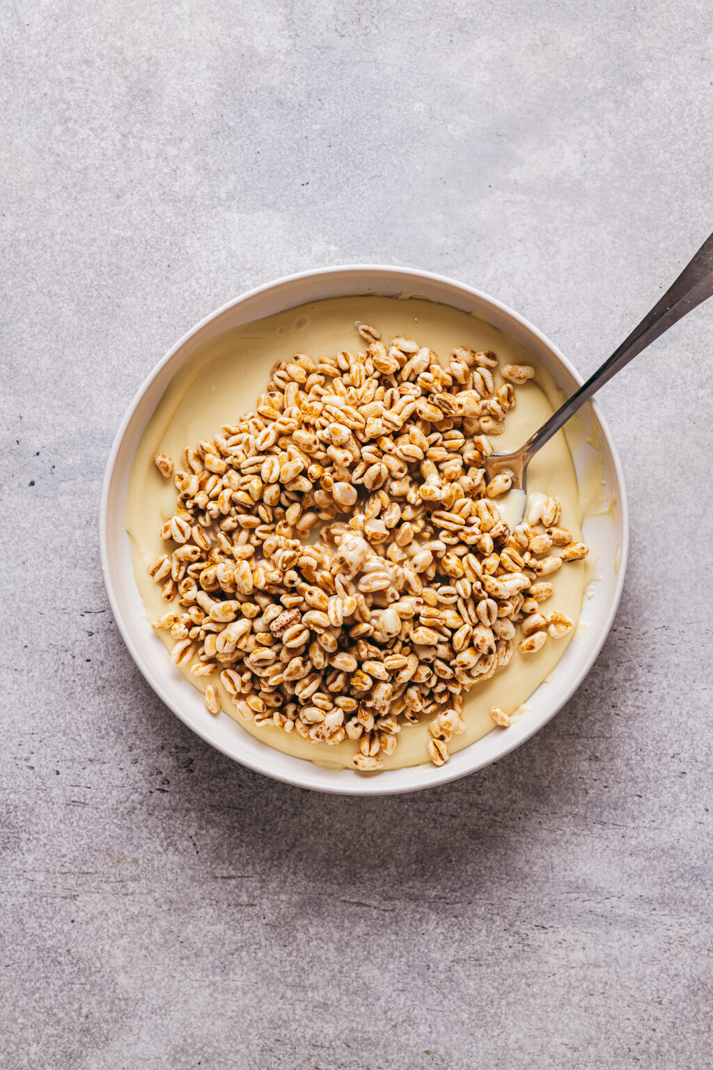 Mélange blé soufflé chocolat blanc - Lilie Bakery