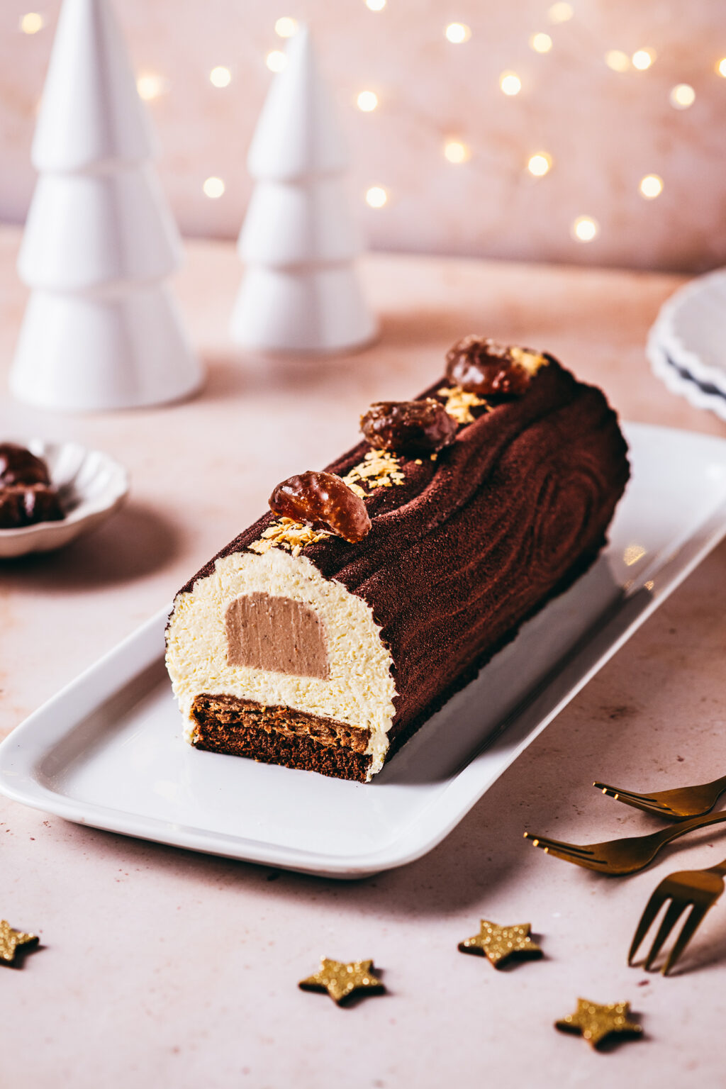 B&ucirc;che cr&egrave;me marrons vanille - Lilie Bakery