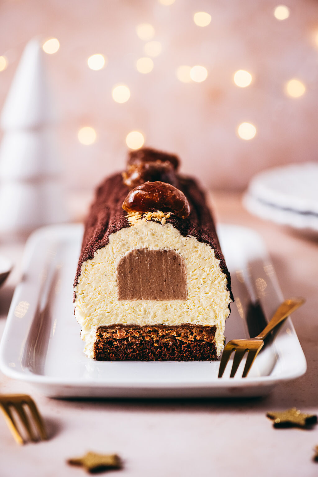 Recette bûche crème marrons - Lilie Bakery